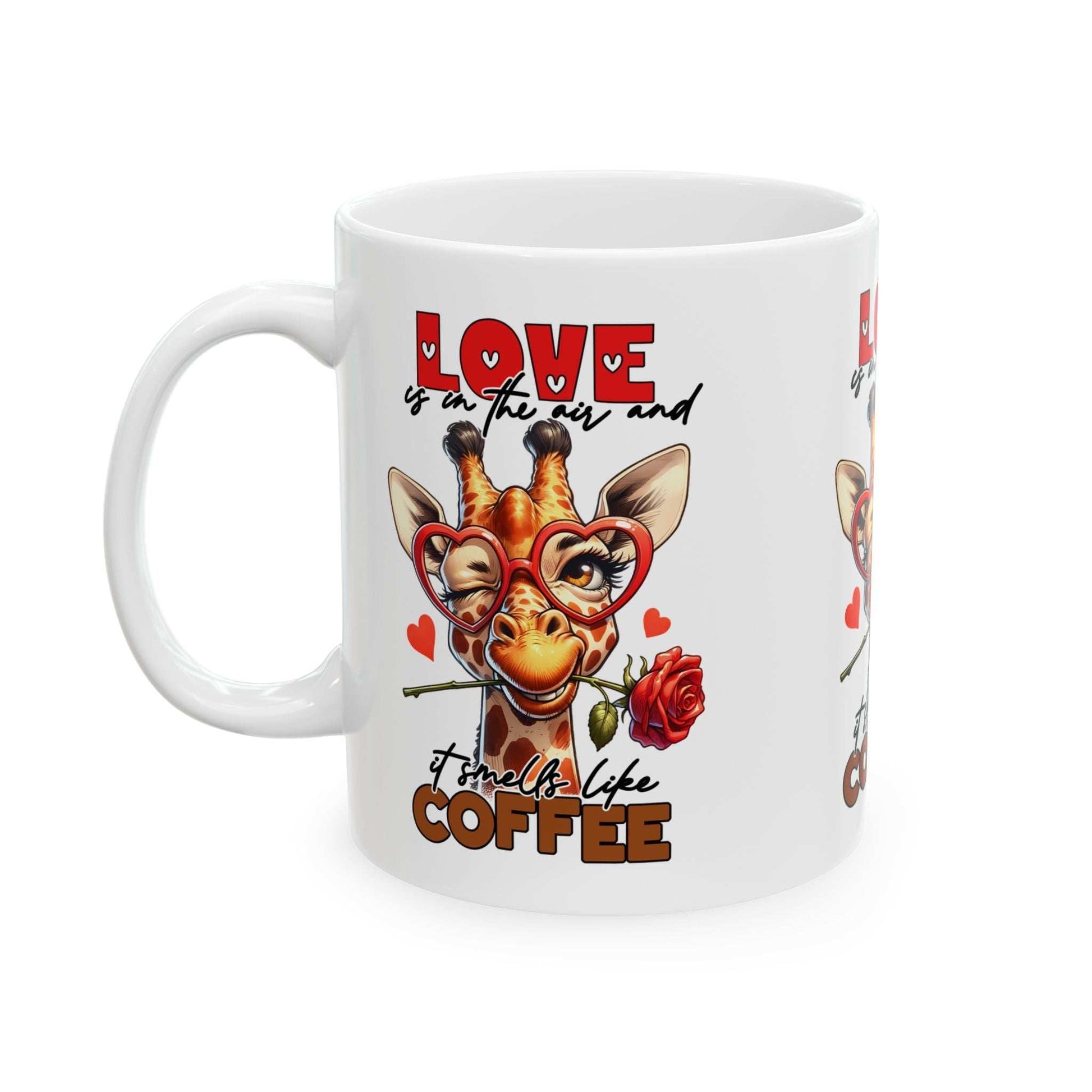 Love & Coffee Ceramic Mug - Cute Giraffe Design, 11oz/15oz | Purrfect Pet Haven