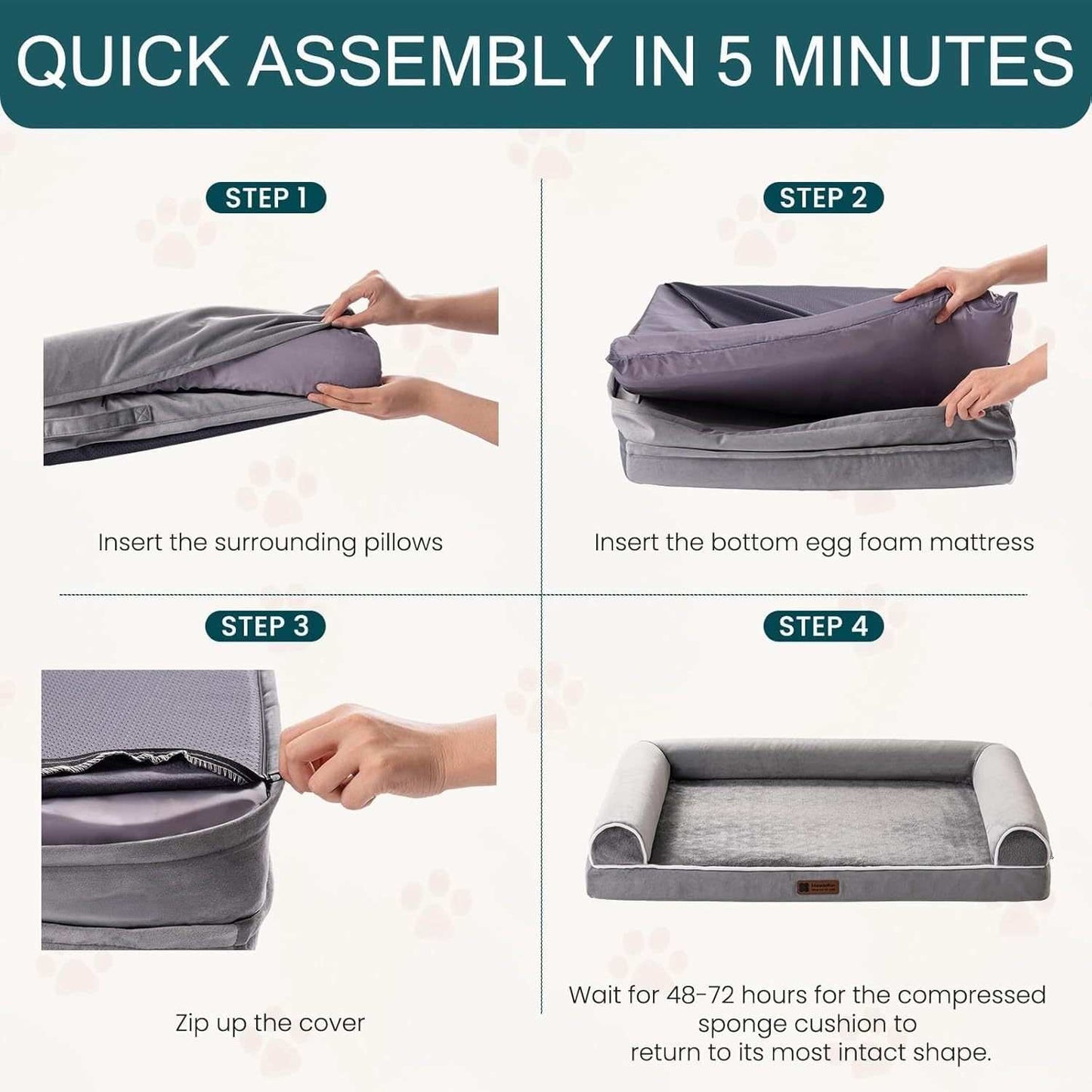Orthopedic Dog Bed - XL Large Dogs - Purrfect Pet Haven