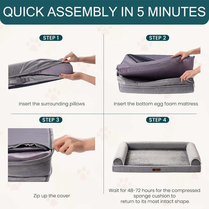 Orthopedic Dog Bed - XL Large Dogs - Purrfect Pet Haven