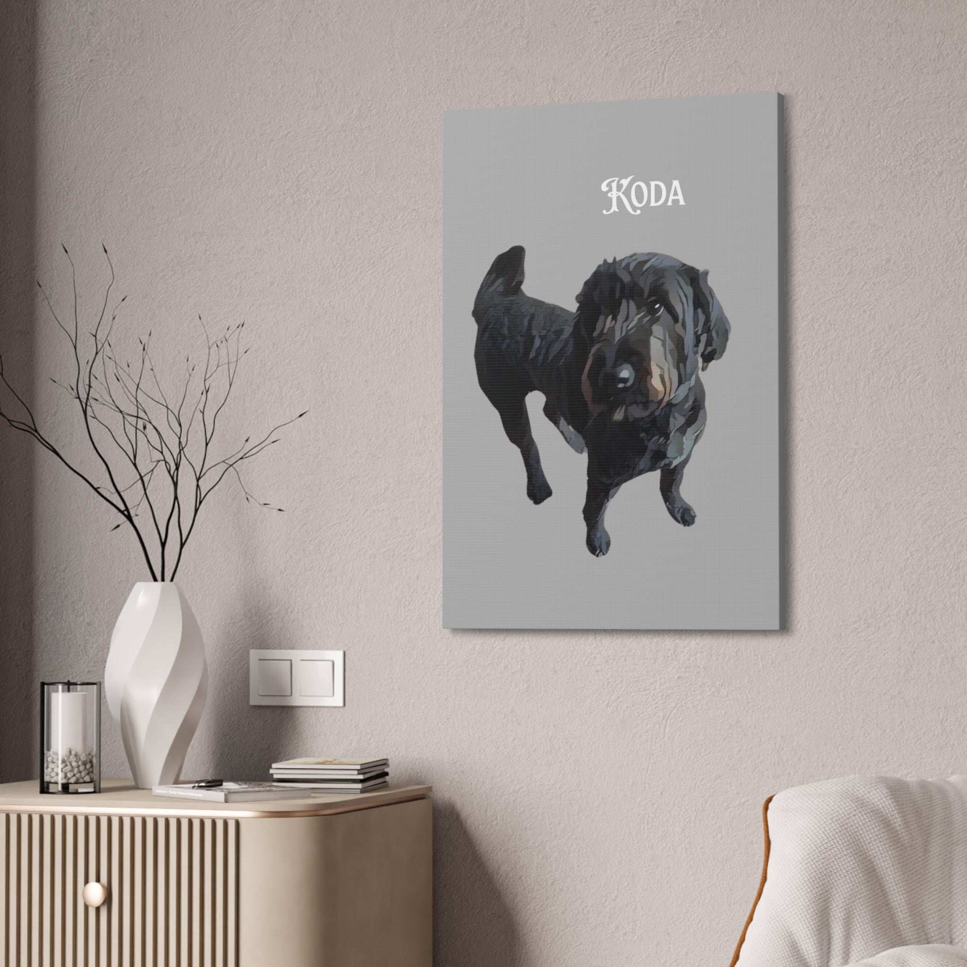 PAW-sonalized Light Grey Canvas Print | Upload Photo~Choose size - Purrfect Pet Haven