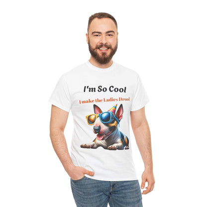 Unisex Heavy Cotton Tee - Cool Dog Graphic | I Make the Ladies Drool | Fun Pet Lover Shirt - Purrfect Pet Haven