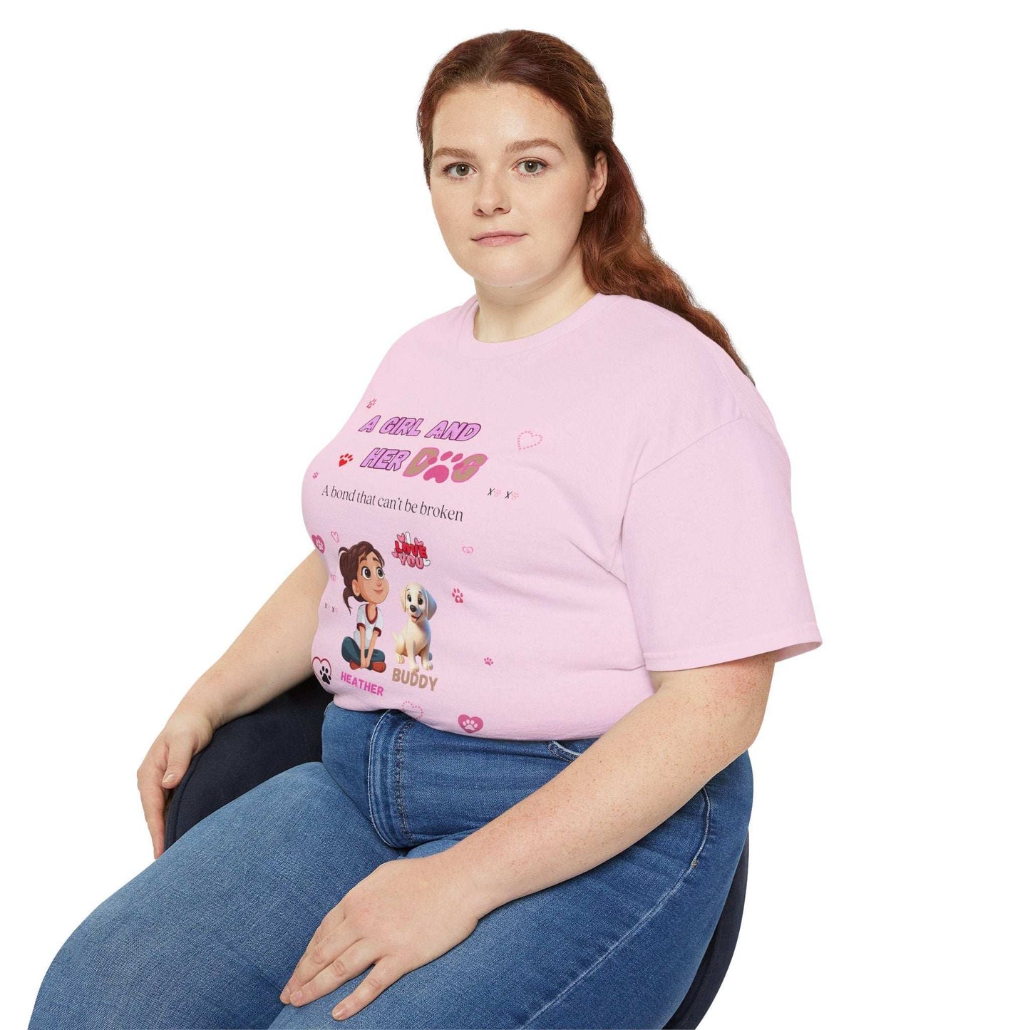 Girl and Her Dog Unisex Tee | Cute Pet Lover Shirt | Personalized Gift - Purrfect Pet Haven