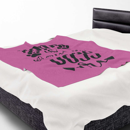 Cozy Pet Lover's Blanket - "Home is Wherever My Dogs Are" - Velveteen Plush - Purrfect Pet Haven