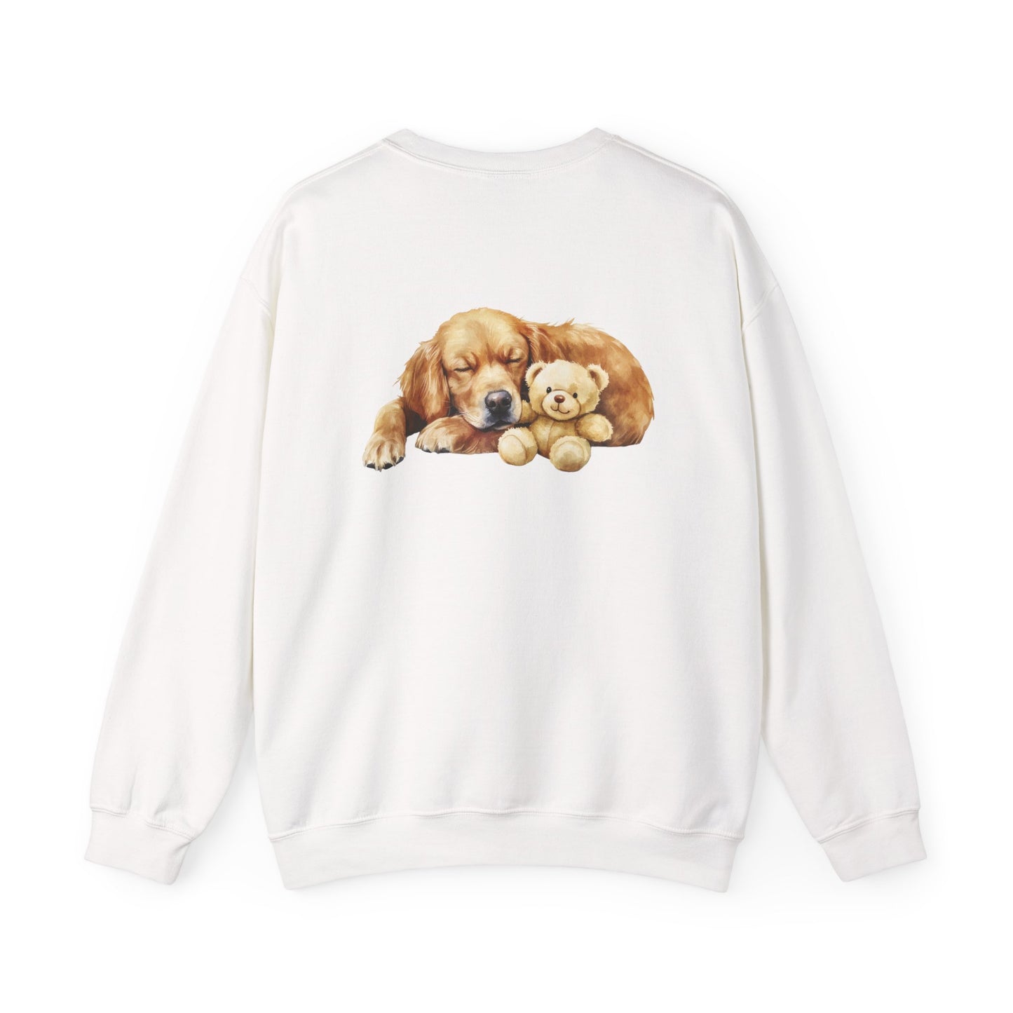 Baby Golden Retriever Crewneck - Nap with Teddy Bear - Purrfect Pet Haven
