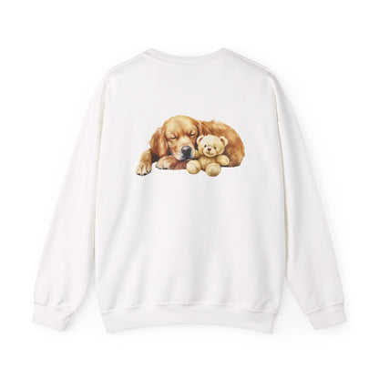 Baby Golden Retriever Crewneck - Nap with Teddy Bear - Purrfect Pet Haven