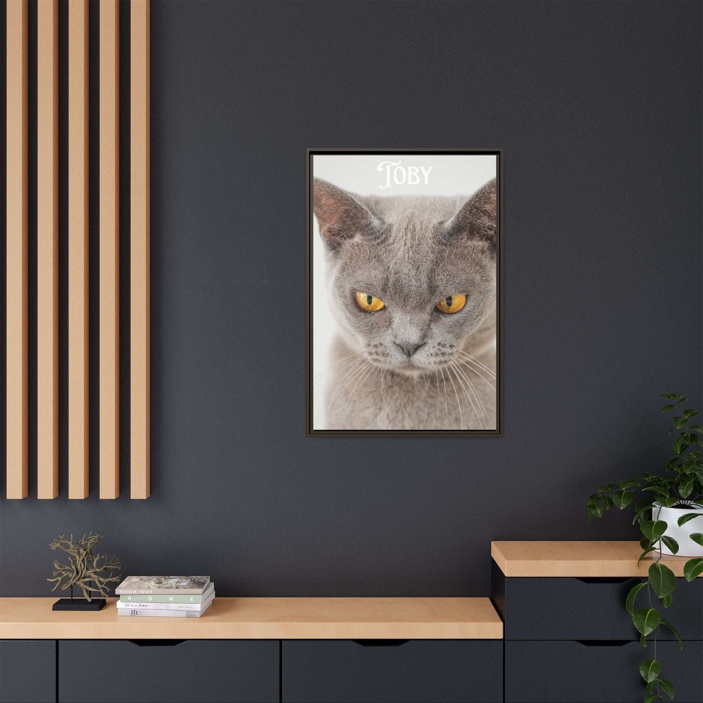Personalized Photo Wall Art - Framed Matte Canvas Print for Pet Lovers - Customizable Name Print | Purrfect Pet Haven