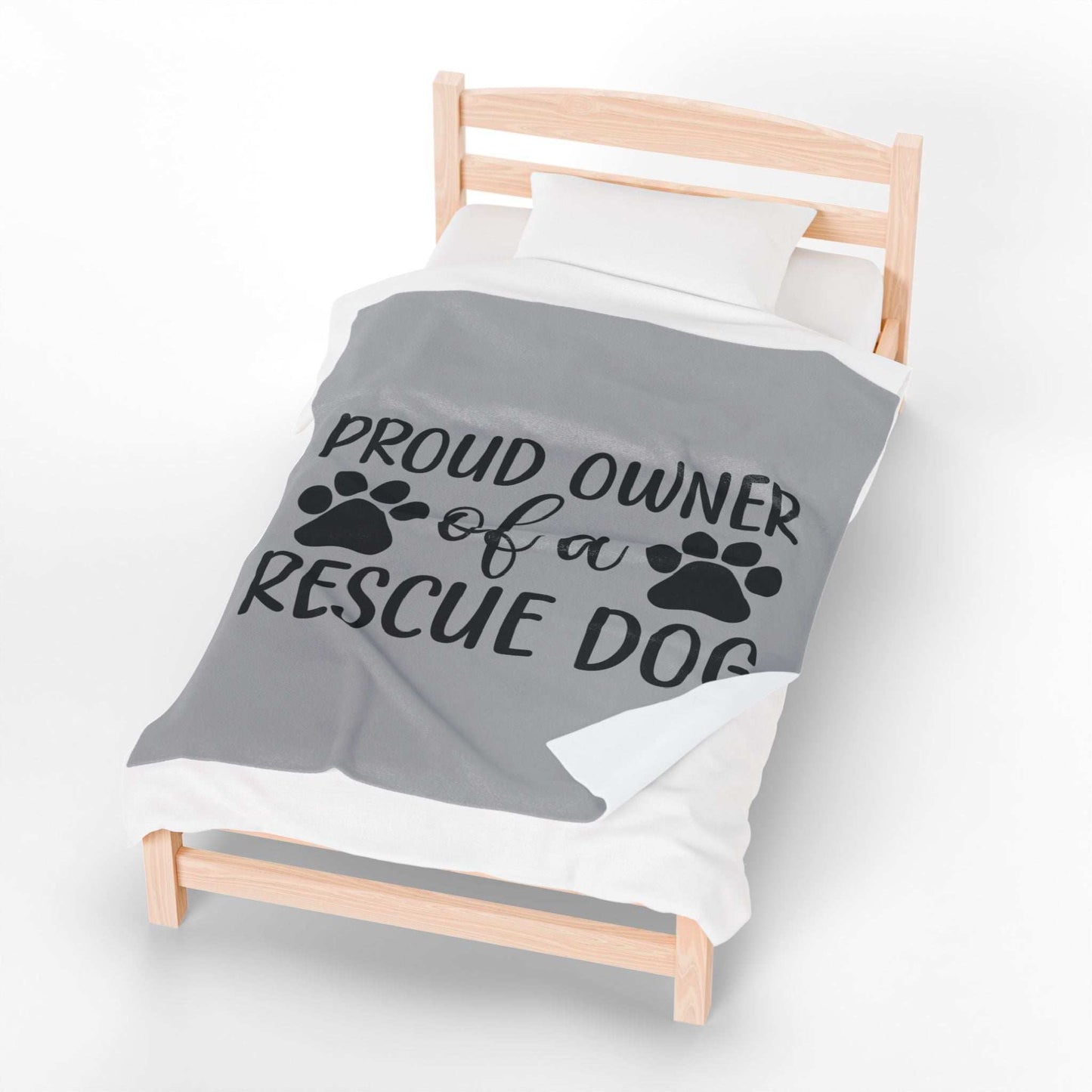 Proud Owner of a Rescue Dog Velveteen Plush Blanket - Cozy Pet Lover Gift - Purrfect Pet Haven