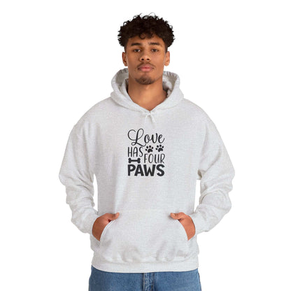 Love Has Four Paws Hoodie – Cozy Unisex Sweatshirt for Pet Lovers - Purrfect Pet Haven