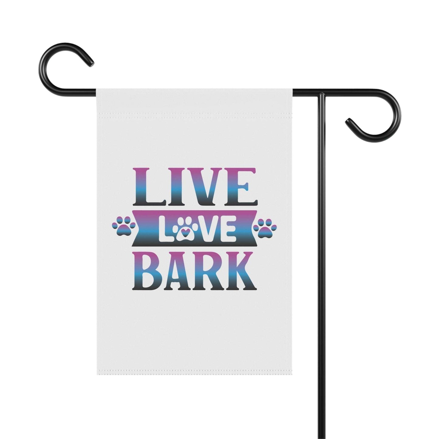 Dog Lovers Garden Banner - 'Live Love Bark' Decorative Flag - Purrfect Pet Haven