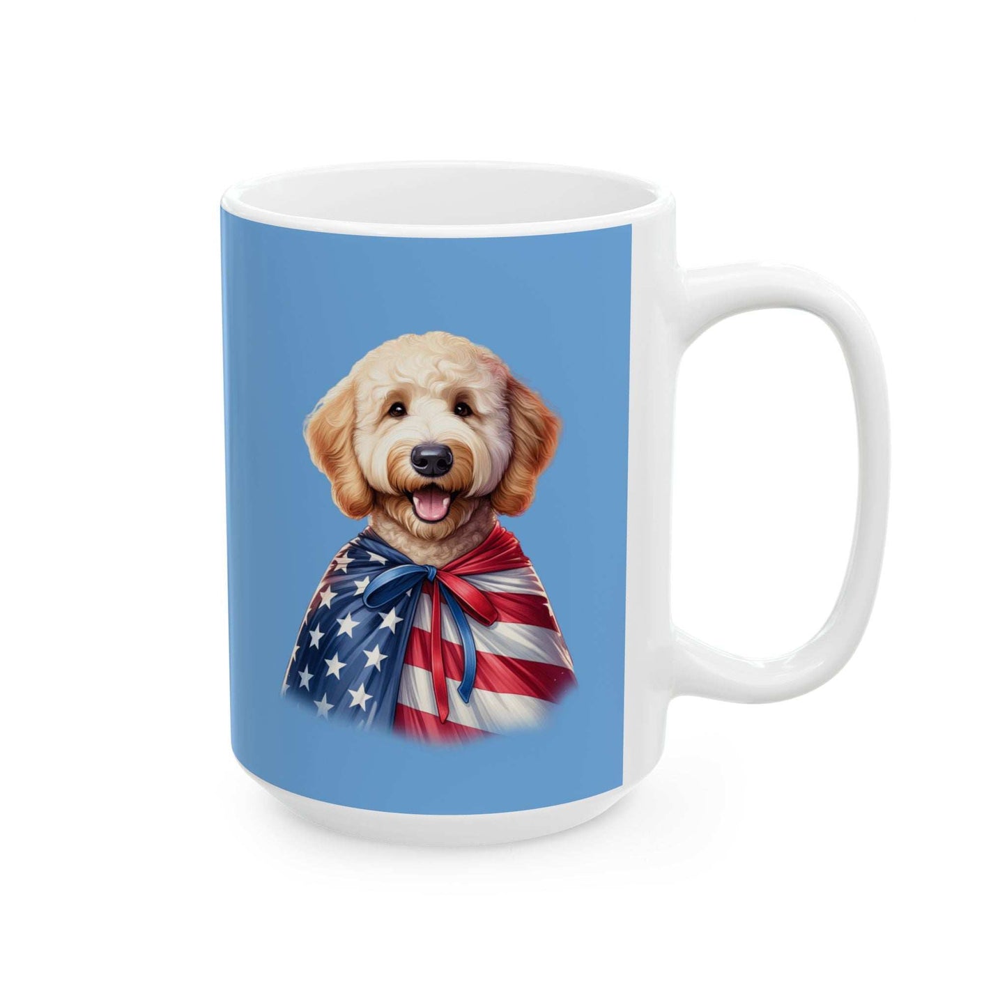 Patriotic Goldendoodle Dog Ceramic Mug - 11oz & 15oz - Purrfect Pet Haven