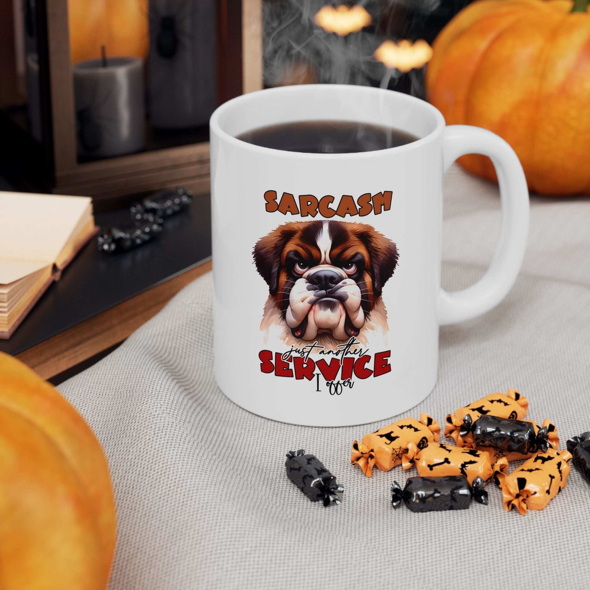 Funny Sarcasm a Service I Offer - Ceramic Coffee Mug - Purrfect Pet Haven