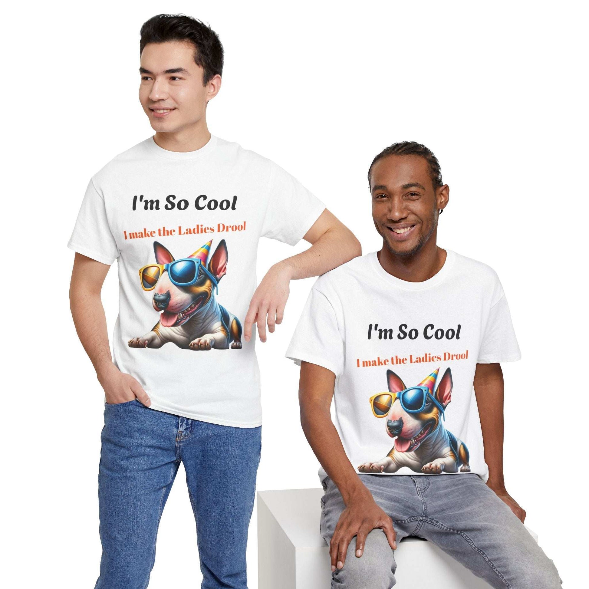 Unisex Heavy Cotton Tee - Cool Dog Graphic | I Make the Ladies Drool | Fun Pet Lover Shirt - Purrfect Pet Haven