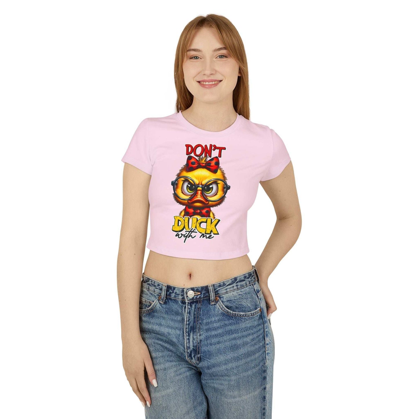 Funny Duck Graphic Women's Baby Tee - Don't Duck with Me | Purrfect Pet Haven