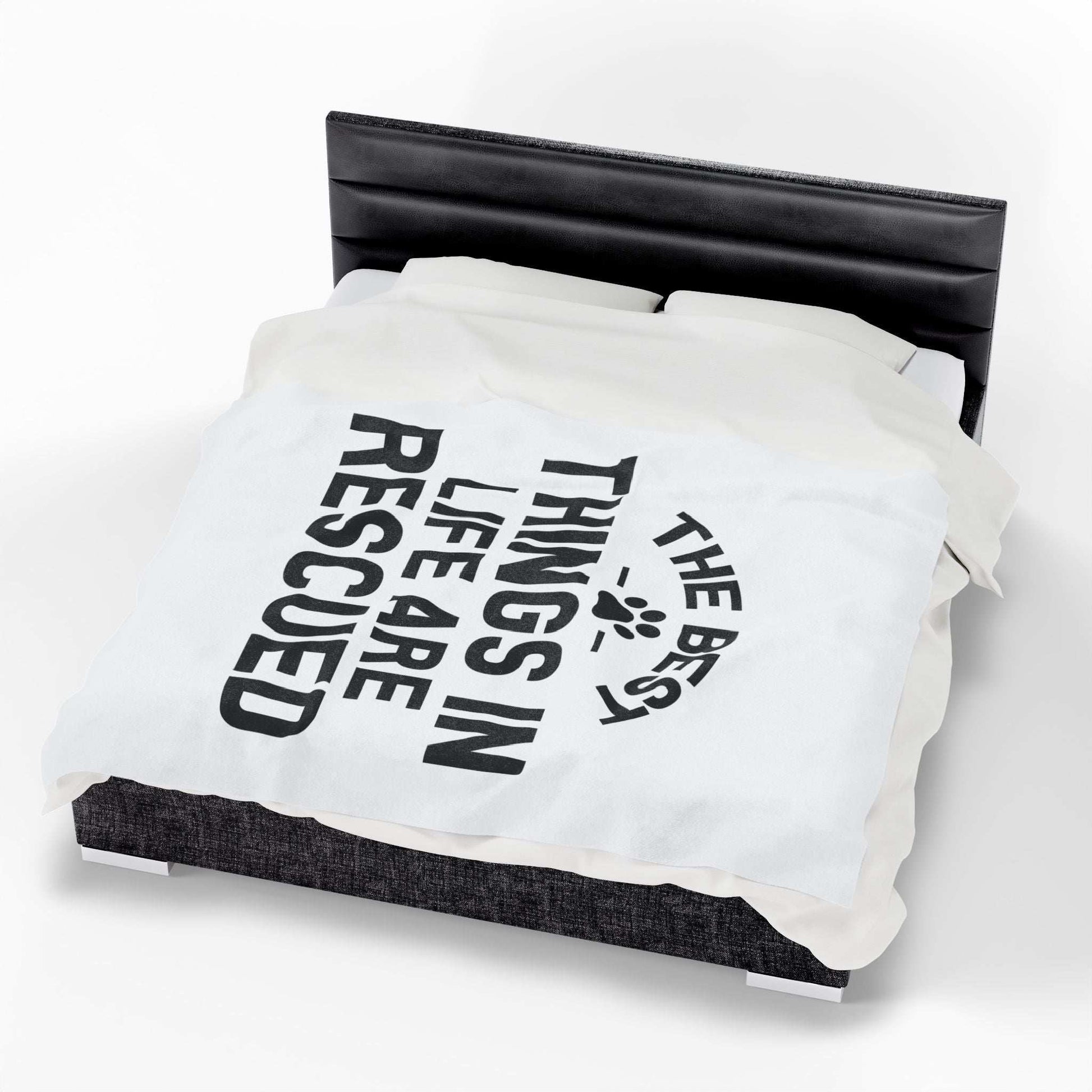 Inspirational Pet Best Rescue - Velveteen Plush Blanket - Purrfect Pet Haven
