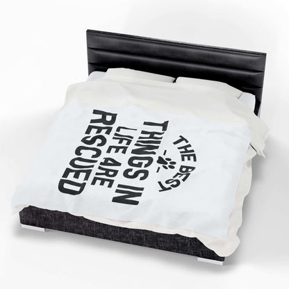 Inspirational Pet Best Rescue - Velveteen Plush Blanket - Purrfect Pet Haven