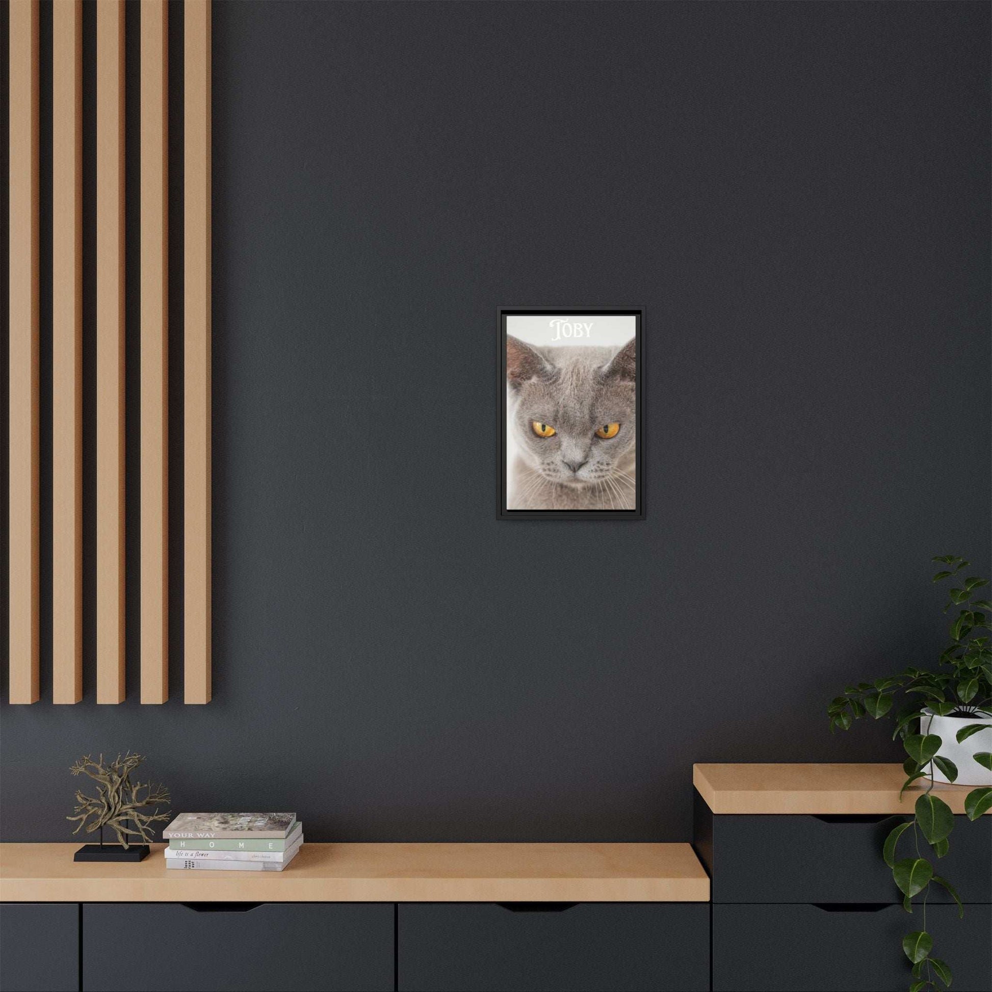 Personalized Photo Wall Art - Framed Matte Canvas Print for Pet Lovers - Customizable Name Print | Purrfect Pet Haven