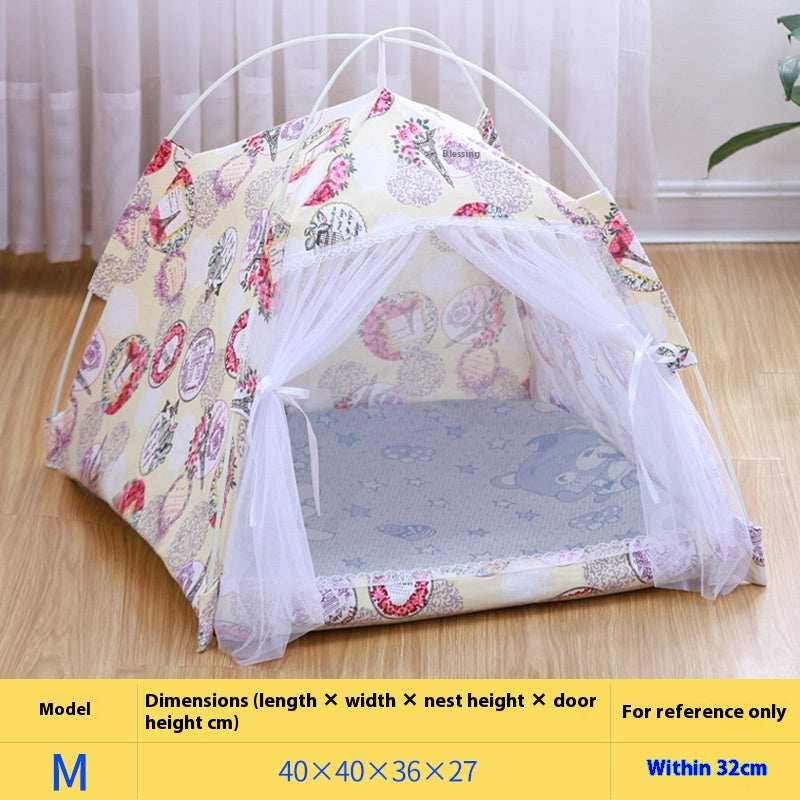 Portable Cat Tent Nest with Summer Bug Screen - Purrfect Pet Haven