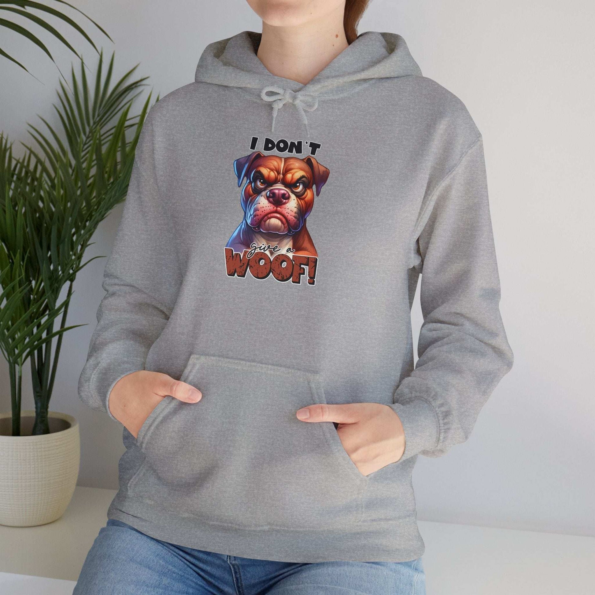 Fun Dog-Themed Unisex Hoodie - "I Don't Give a Woof" | Purrfect Pet Haven