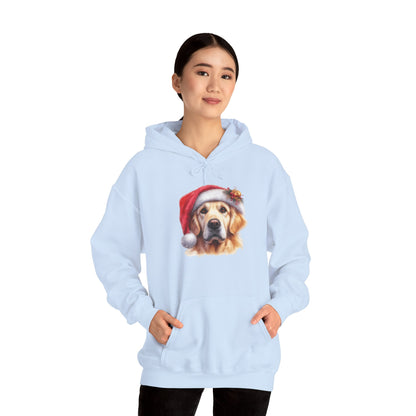 Christmas Hoodie - Golden Retriever in Santa Hat - Purrfect Pet Haven