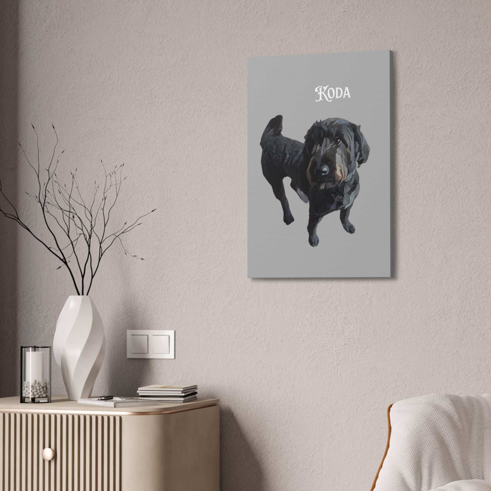 PAW-sonalized Light Grey Canvas Print | Upload Photo~Choose size - Purrfect Pet Haven