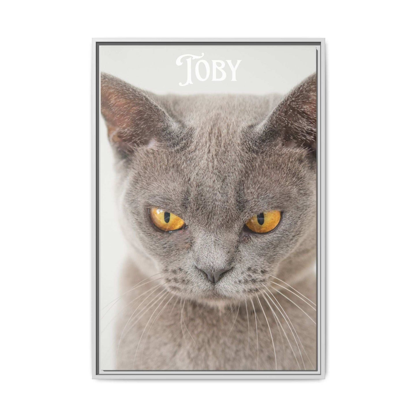 Personalized Photo Wall Art - Framed Matte Canvas Print for Pet Lovers - Customizable Name Print | Purrfect Pet Haven