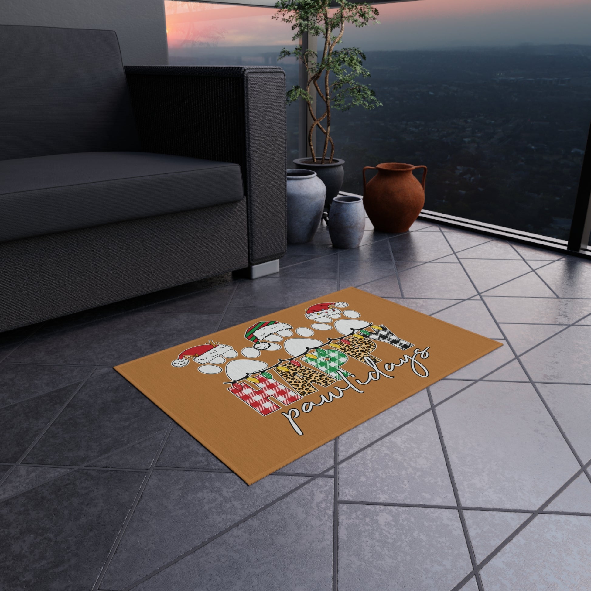 Christmas Doormat - Happy Pawlidays Pet Holiday Rug - Purrfect Pet Haven