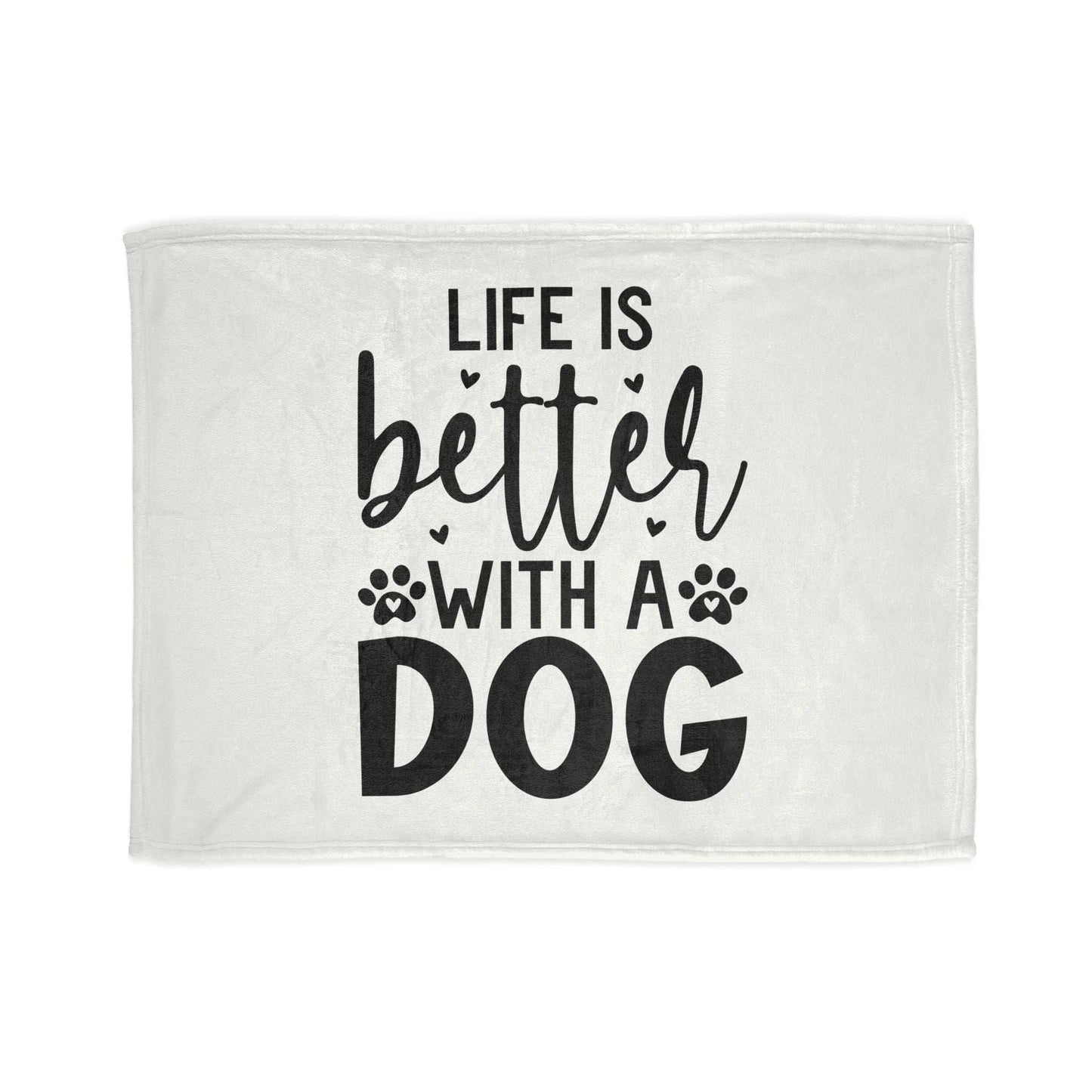 Dog Lover's Soft Polyester Blanket - 'Life is Better with a Dog' - Purrfect Pet Haven