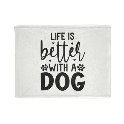 Dog Lover's Soft Polyester Blanket - 'Life is Better with a Dog' - Purrfect Pet Haven