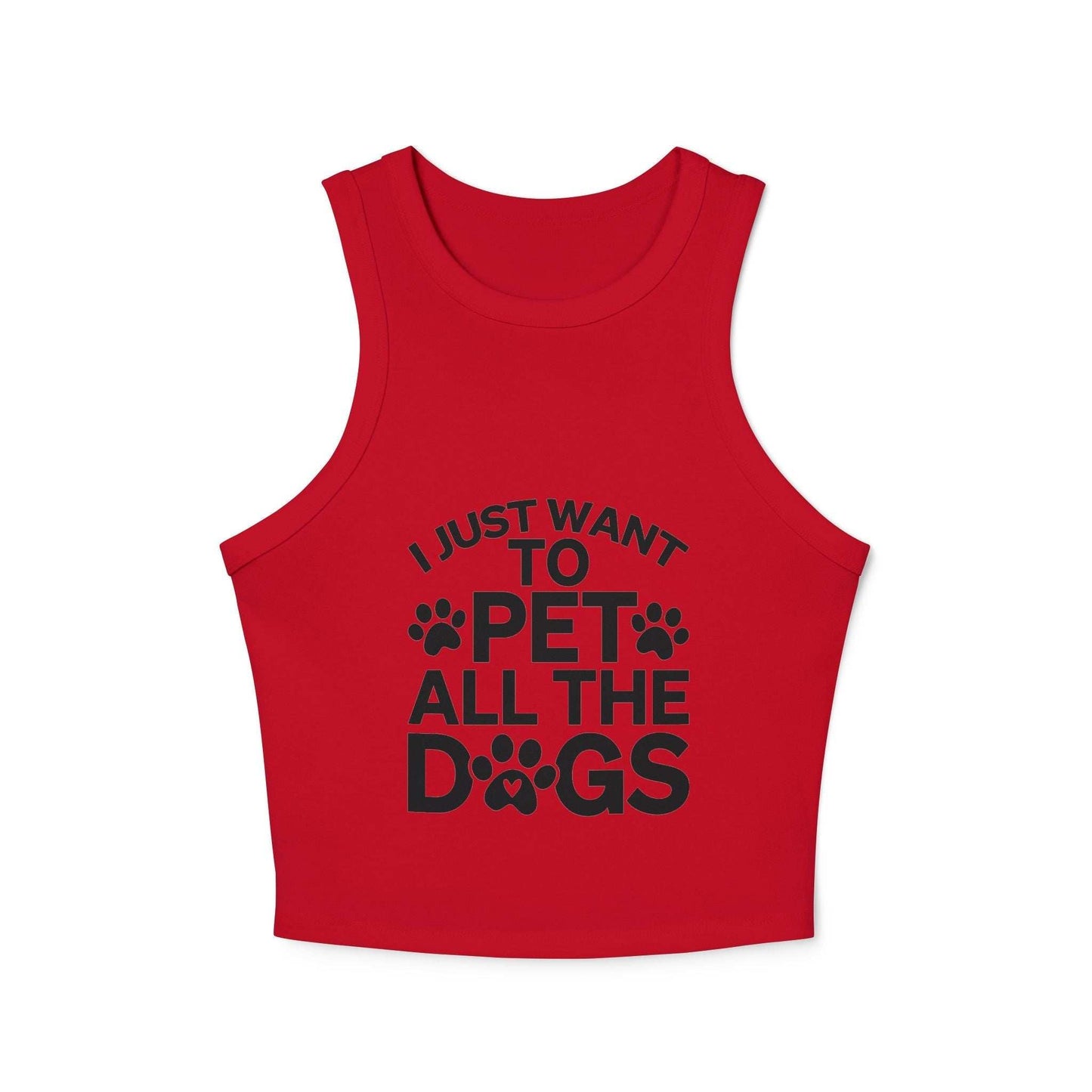 I Just Want to Pet All the Dogs - Women's Micro Rib Racer Tank Top - Cute Pet Lover Apparel | Purrfect Pet Haven
