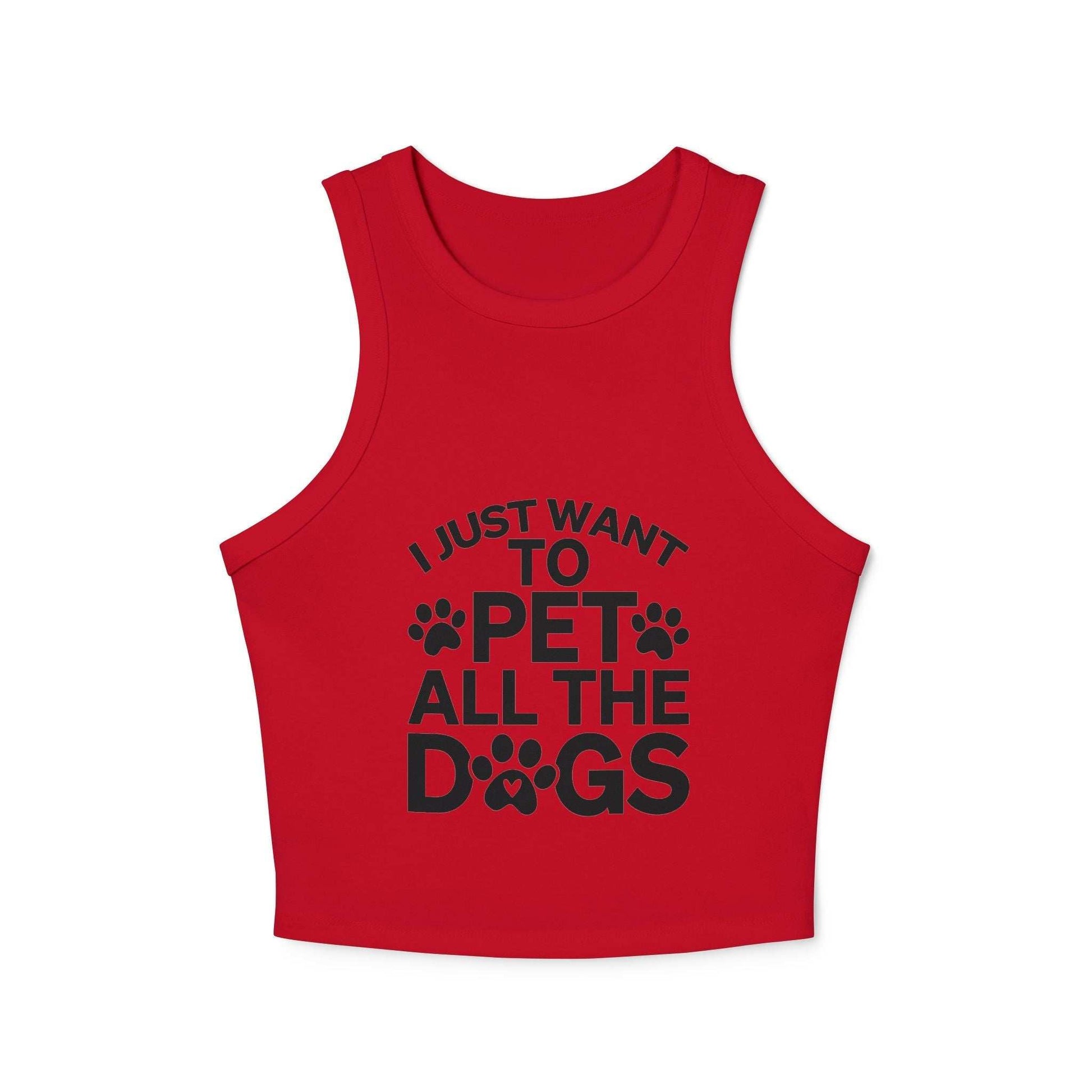 I Just Want to Pet All the Dogs - Women's Micro Rib Racer Tank Top - Cute Pet Lover Apparel | Purrfect Pet Haven