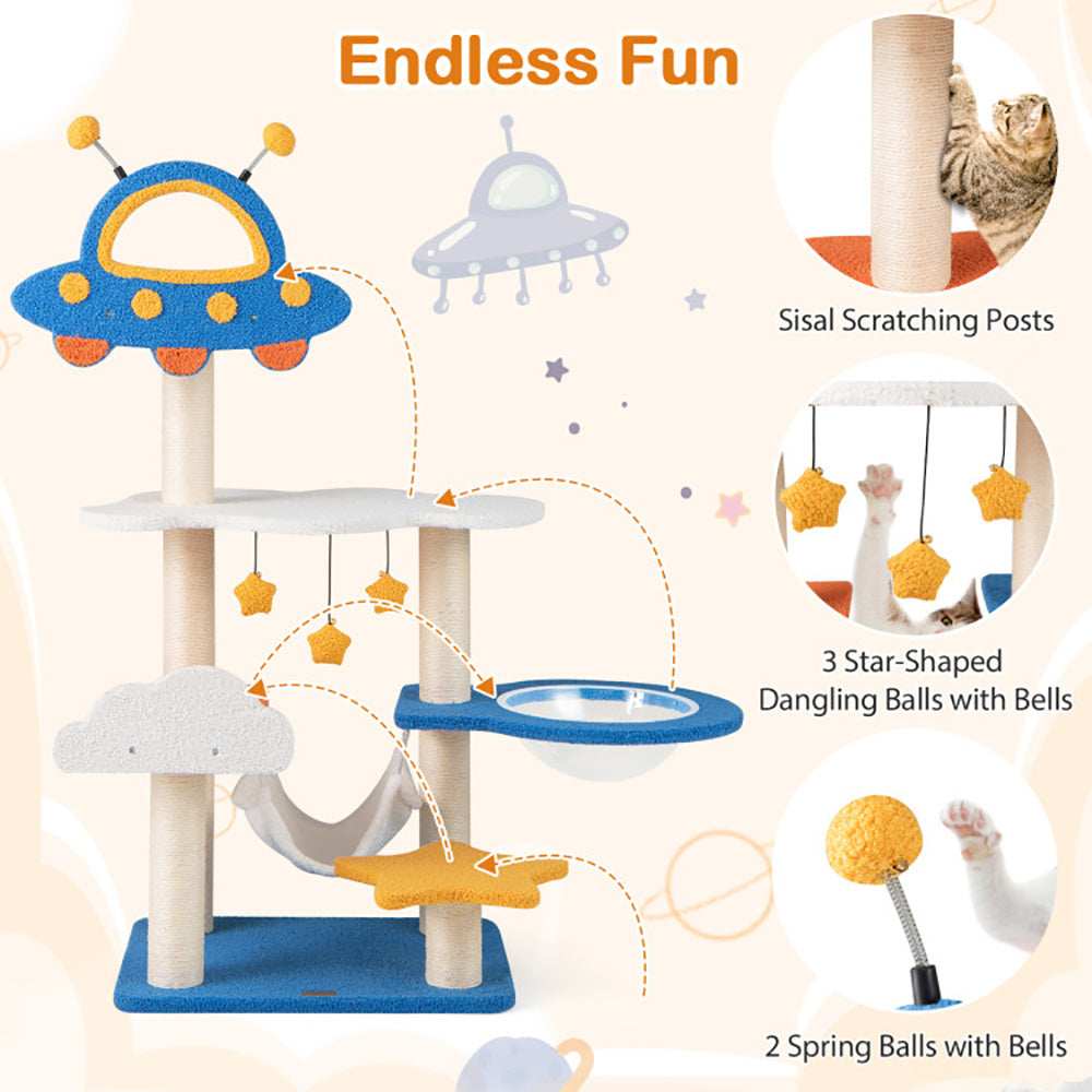 49 Inch UFO Cat Tree - Space Capsule - Purrfect Pet Haven