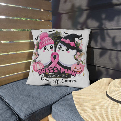 Breast Cancer Awareness Halloween Pillow - Boo Off Cancer - Purrfect Pet Haven