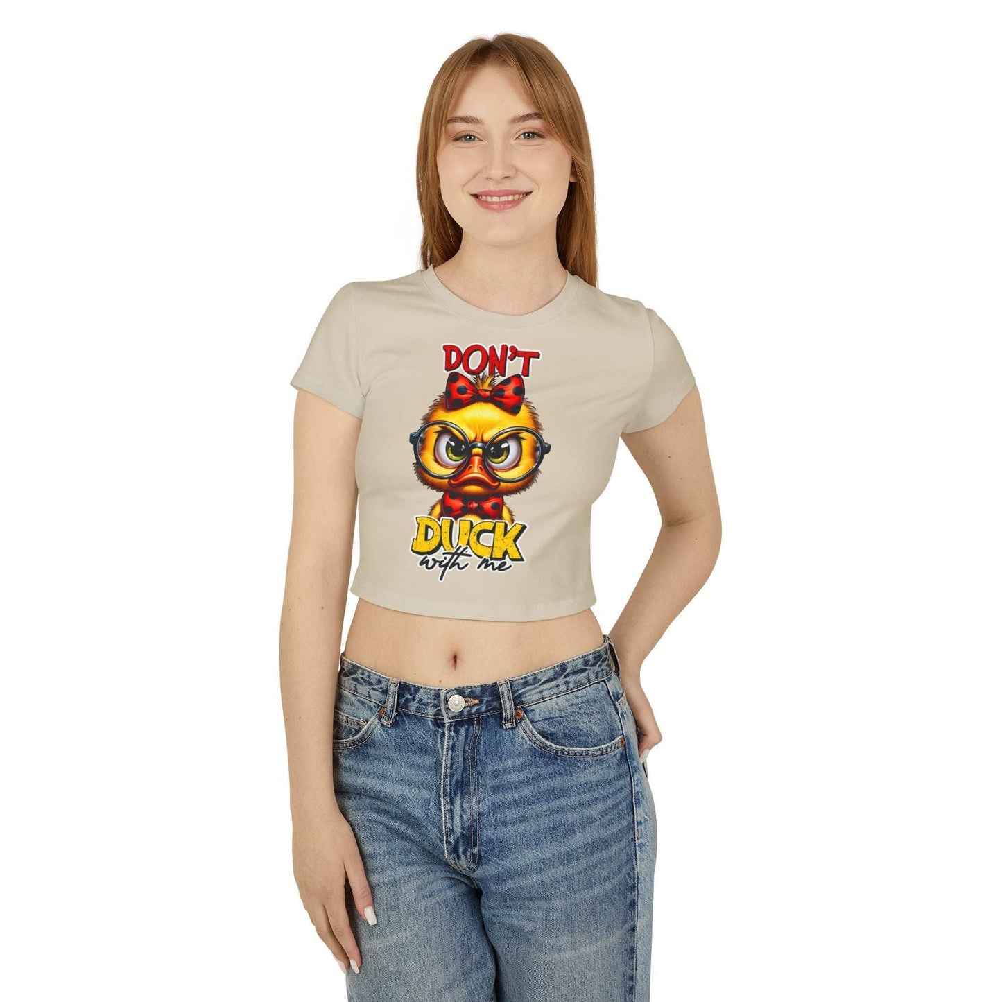 Funny Duck Graphic Women's Baby Tee - Don't Duck with Me | Purrfect Pet Haven
