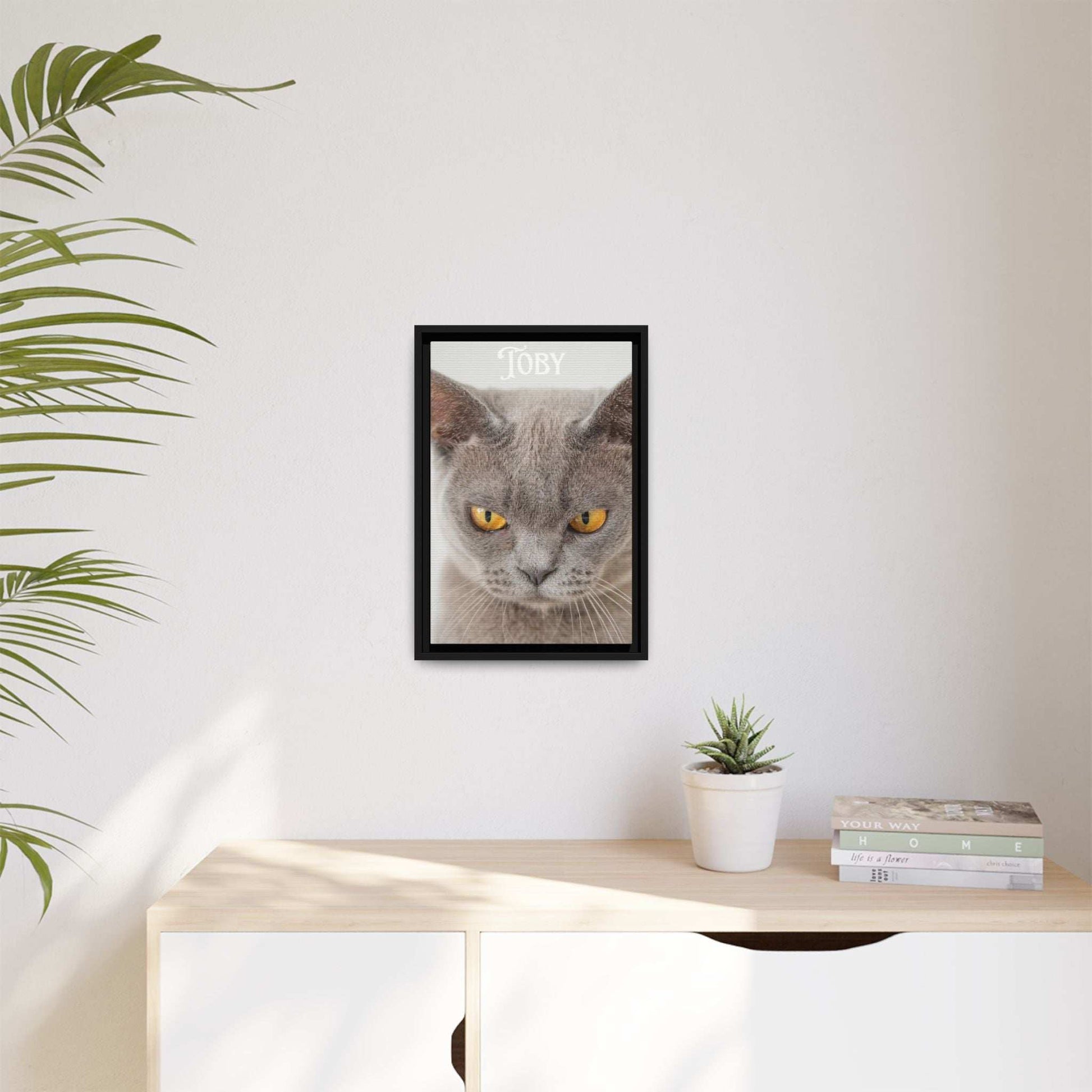 Personalized Photo Wall Art - Framed Matte Canvas Print for Pet Lovers - Customizable Name Print | Purrfect Pet Haven