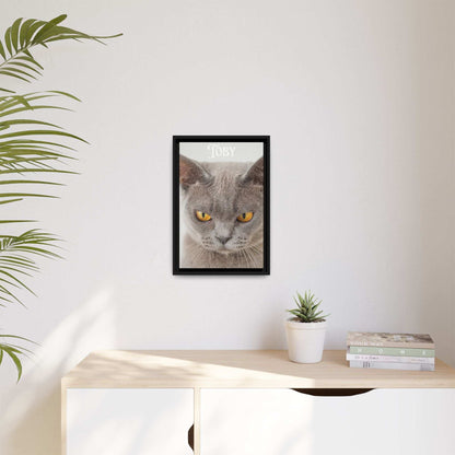 Personalized Photo Wall Art - Framed Matte Canvas Print for Pet Lovers - Customizable Name Print | Purrfect Pet Haven