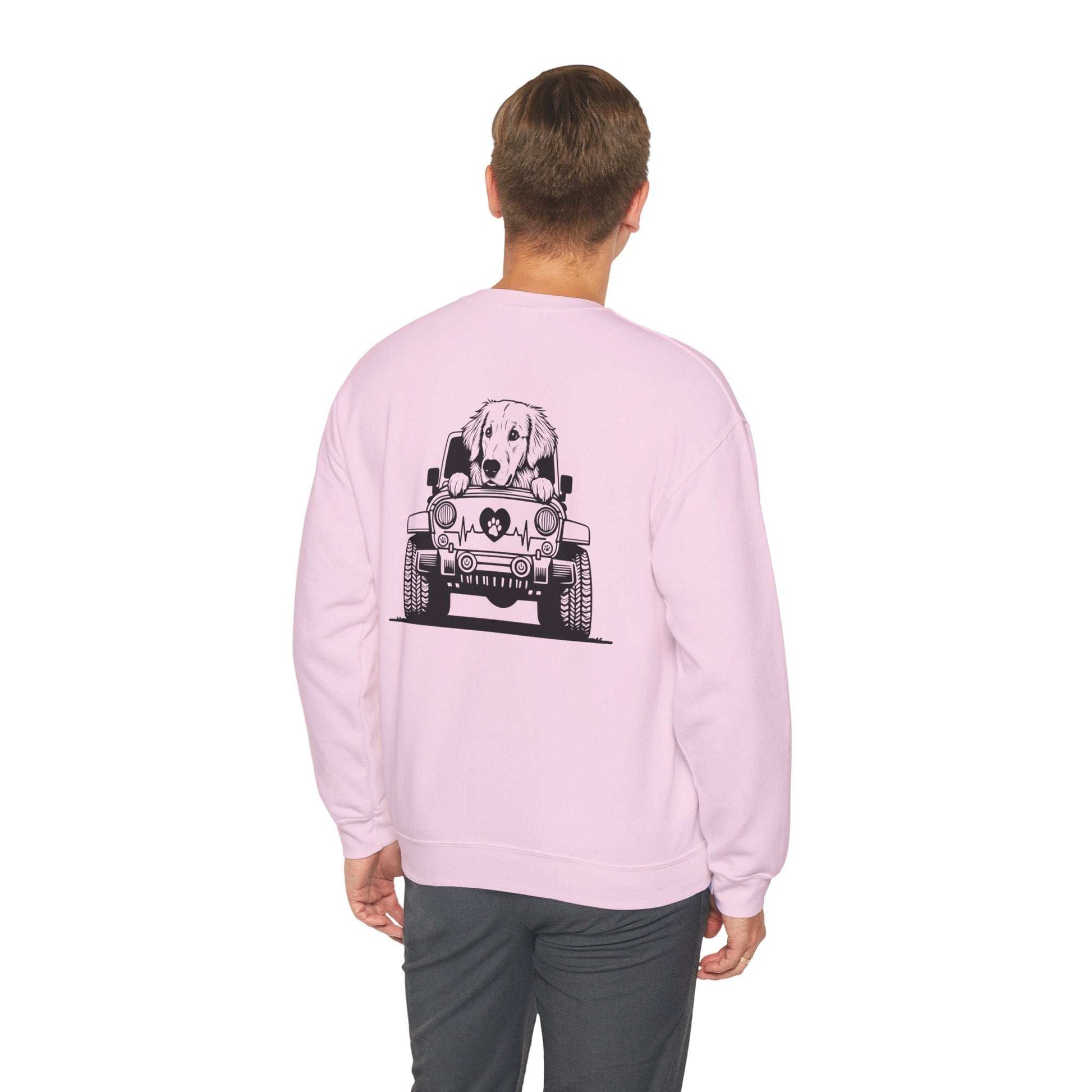 Golden Retriever Jeep Sweatshirt - Dog Lover's Heavy Blend - Purrfect Pet Haven