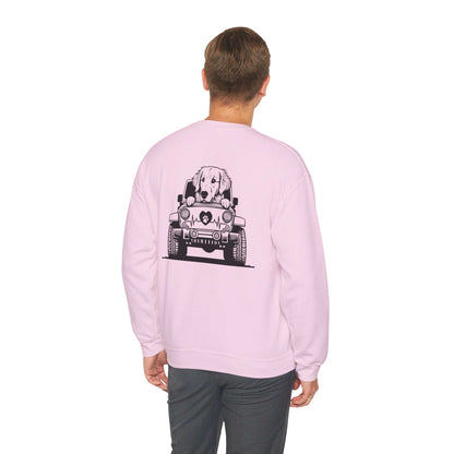 Golden Retriever Jeep Sweatshirt - Dog Lover's Heavy Blend - Purrfect Pet Haven