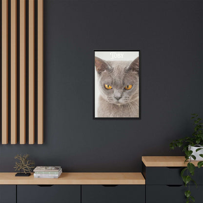 Personalized Photo Wall Art - Framed Matte Canvas Print for Pet Lovers - Customizable Name Print | Purrfect Pet Haven