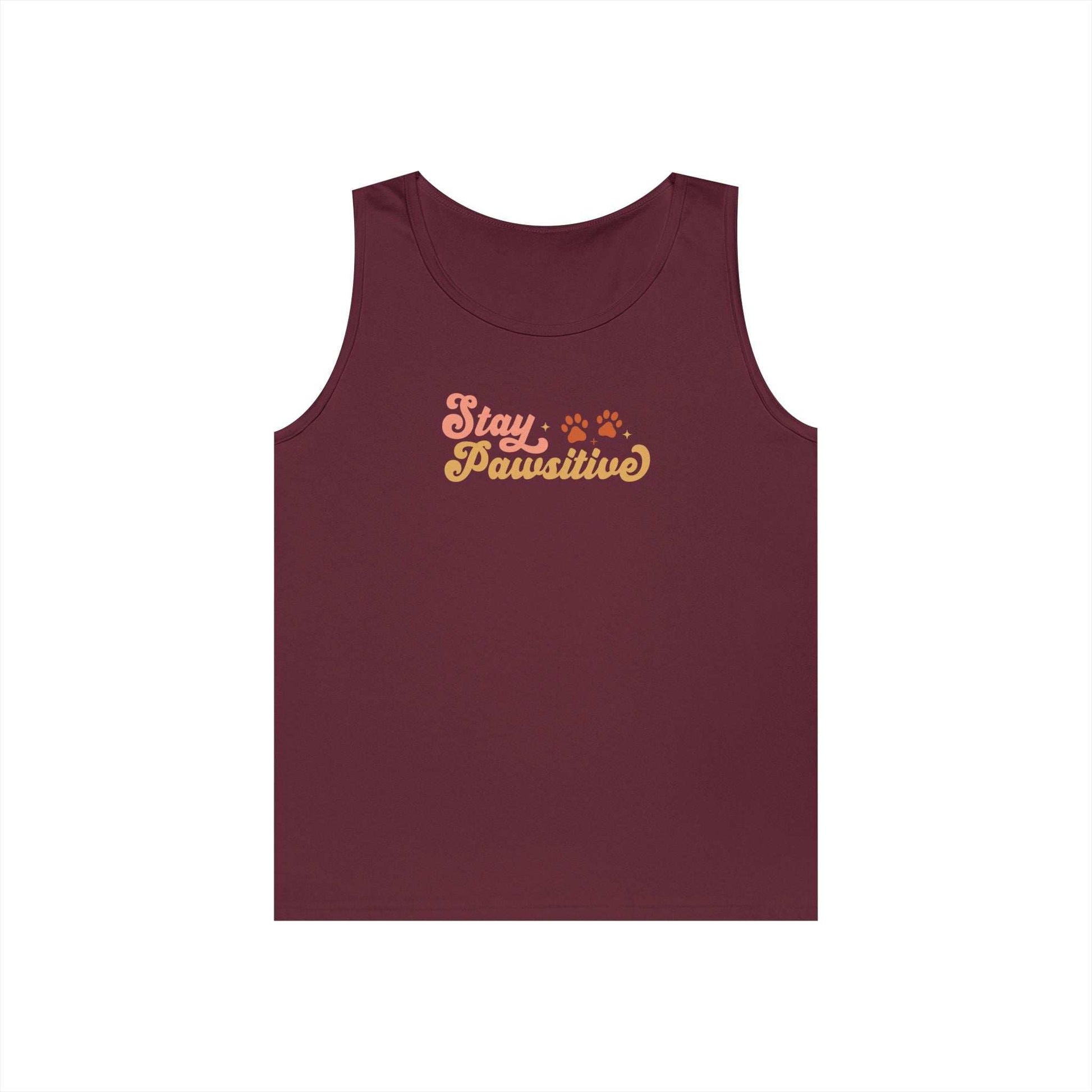 Cute Pet Lover Tank Top, Stay Pawsitive Tank, Funny Dog Lover Shirt - Purrfect Pet Haven