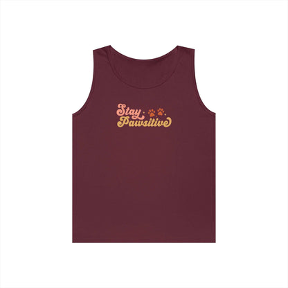 Cute Pet Lover Tank Top, Stay Pawsitive Tank, Funny Dog Lover Shirt - Purrfect Pet Haven