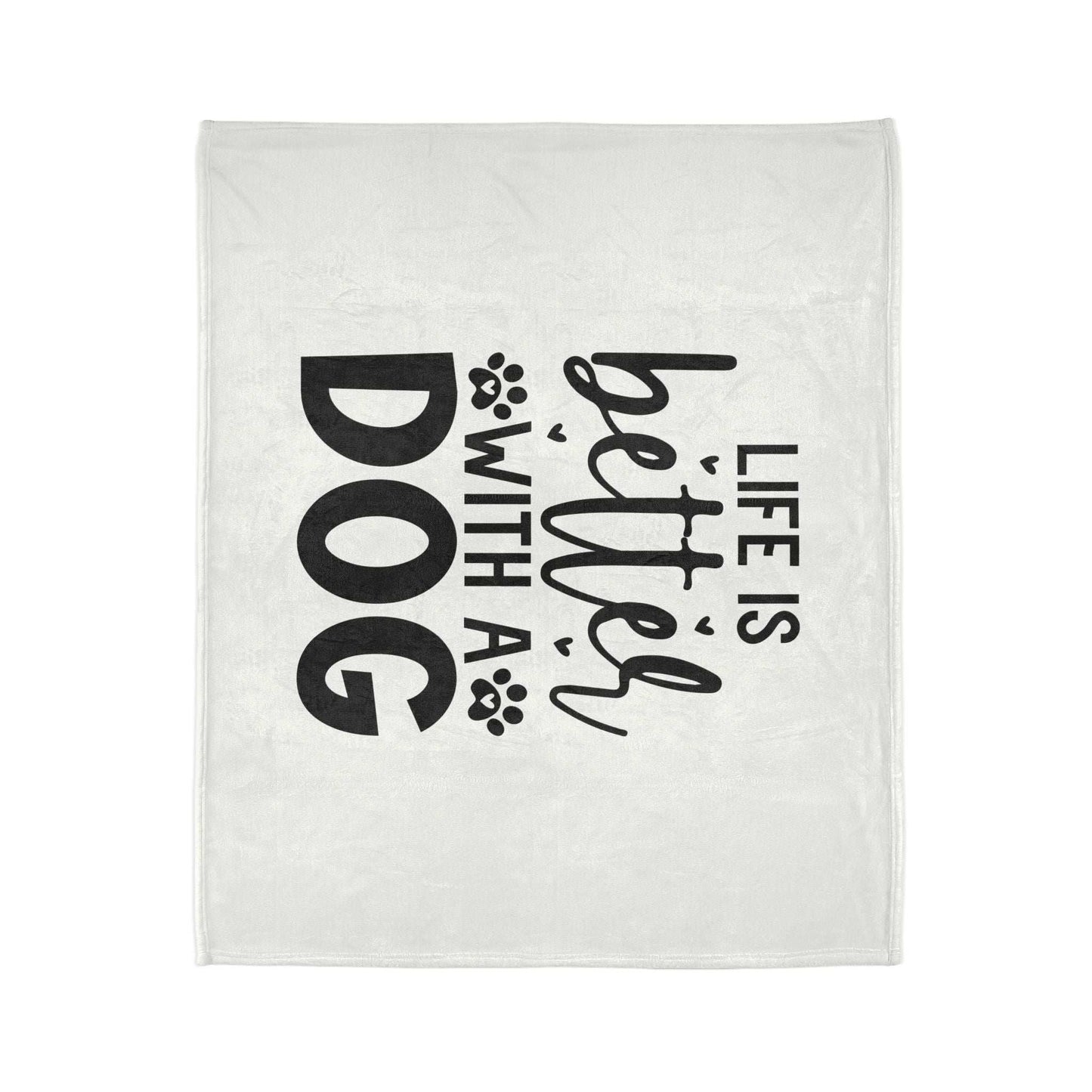 Dog Lover's Soft Polyester Blanket - 'Life is Better with a Dog' - Purrfect Pet Haven