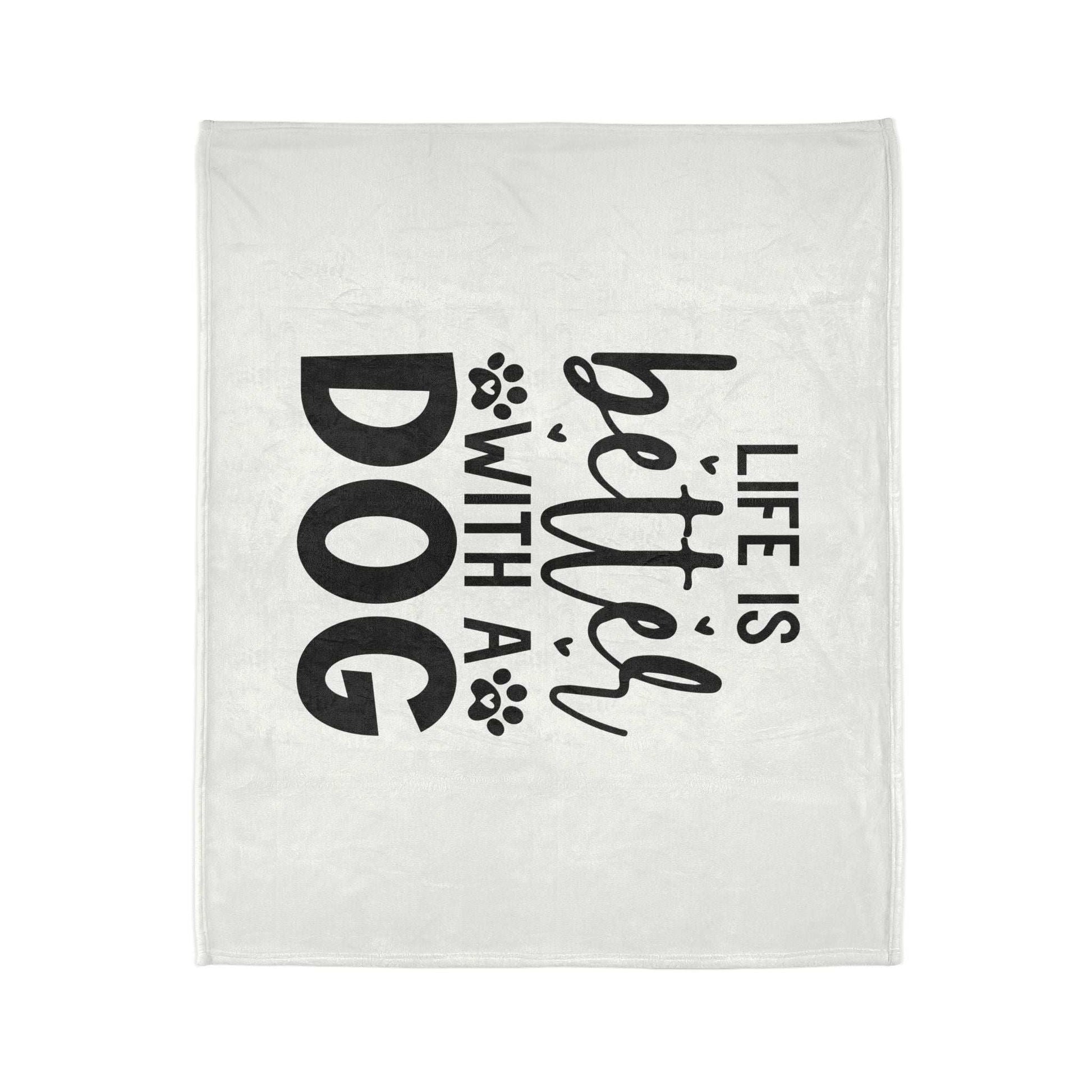 Dog Lover's Soft Polyester Blanket - 'Life is Better with a Dog' - Purrfect Pet Haven