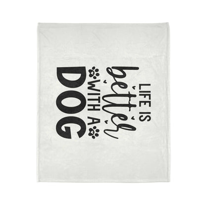 Dog Lover's Soft Polyester Blanket - 'Life is Better with a Dog' - Purrfect Pet Haven