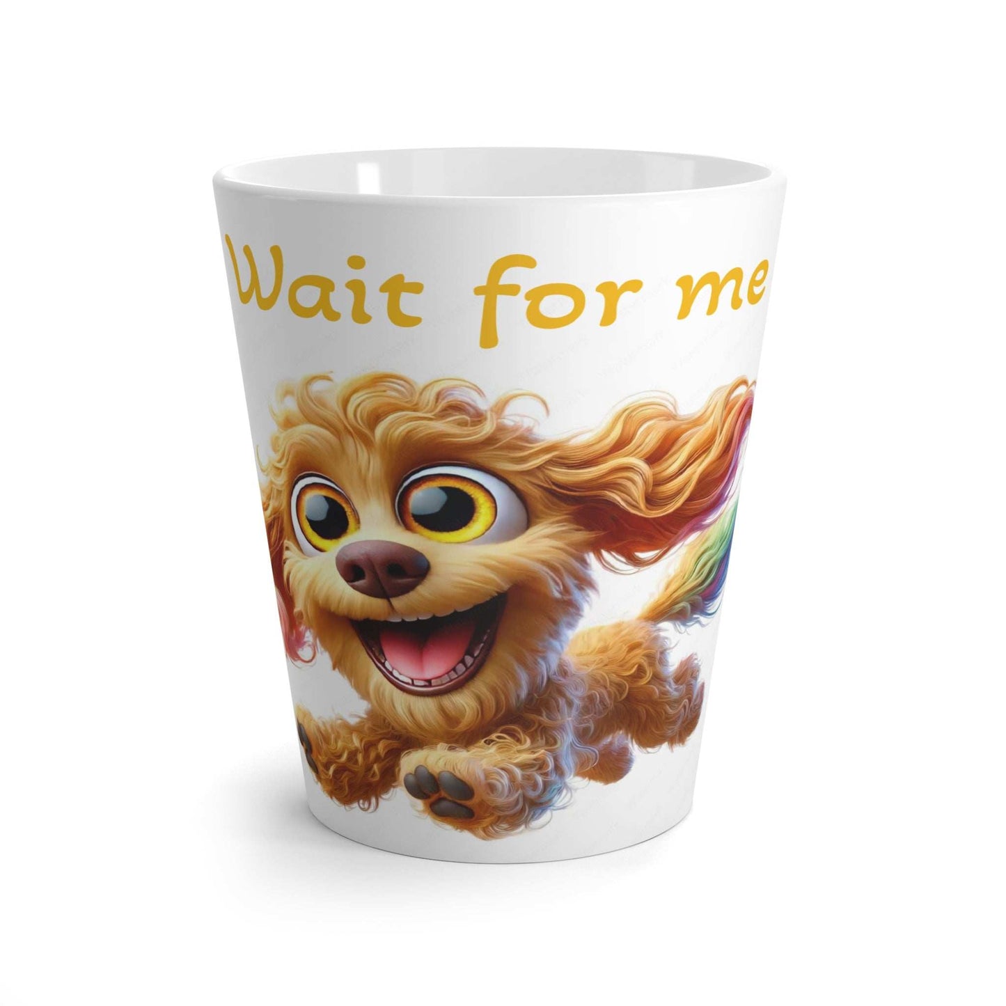 Cute Dog Latte Mug - "Wait for Me" Inspirational Coffee Cup for Pet Lovers - Purrfect Pet Haven