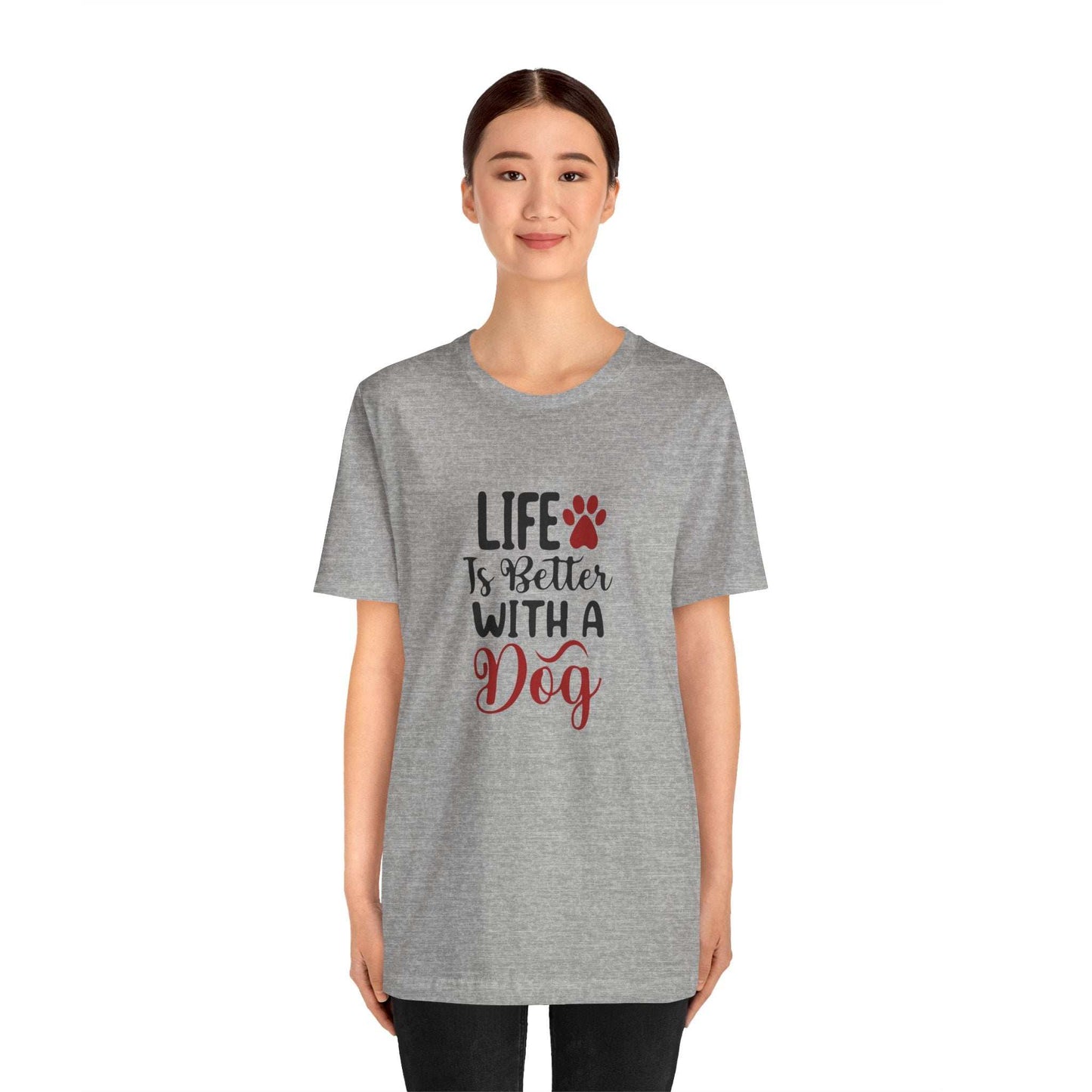 Life is Better with a Dog Tee - Unisex Jersey Short Sleeve T-Shirt - Purrfect Pet Haven