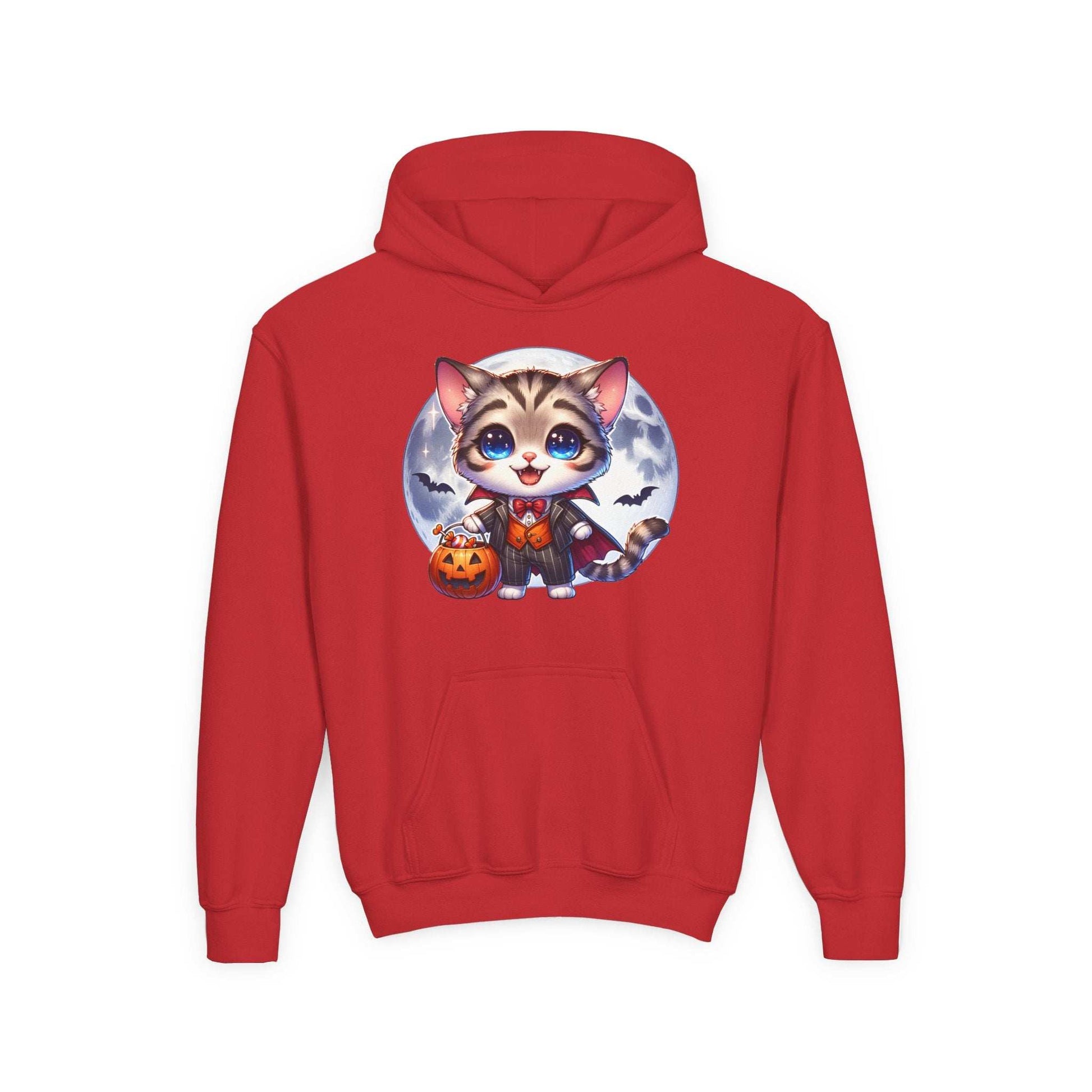 Adorable Cat Halloween Hoodie - Youth Spooky Season Sweatshirt - Purrfect Pet Haven