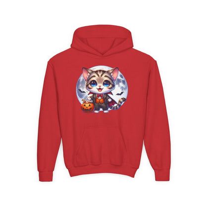 Adorable Cat Halloween Hoodie - Youth Spooky Season Sweatshirt - Purrfect Pet Haven
