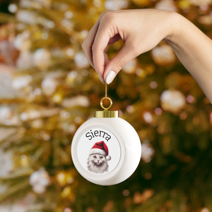 Custom Pet Ball Ornament - Personalized Ceramic Christmas - Purrfect Pet Haven