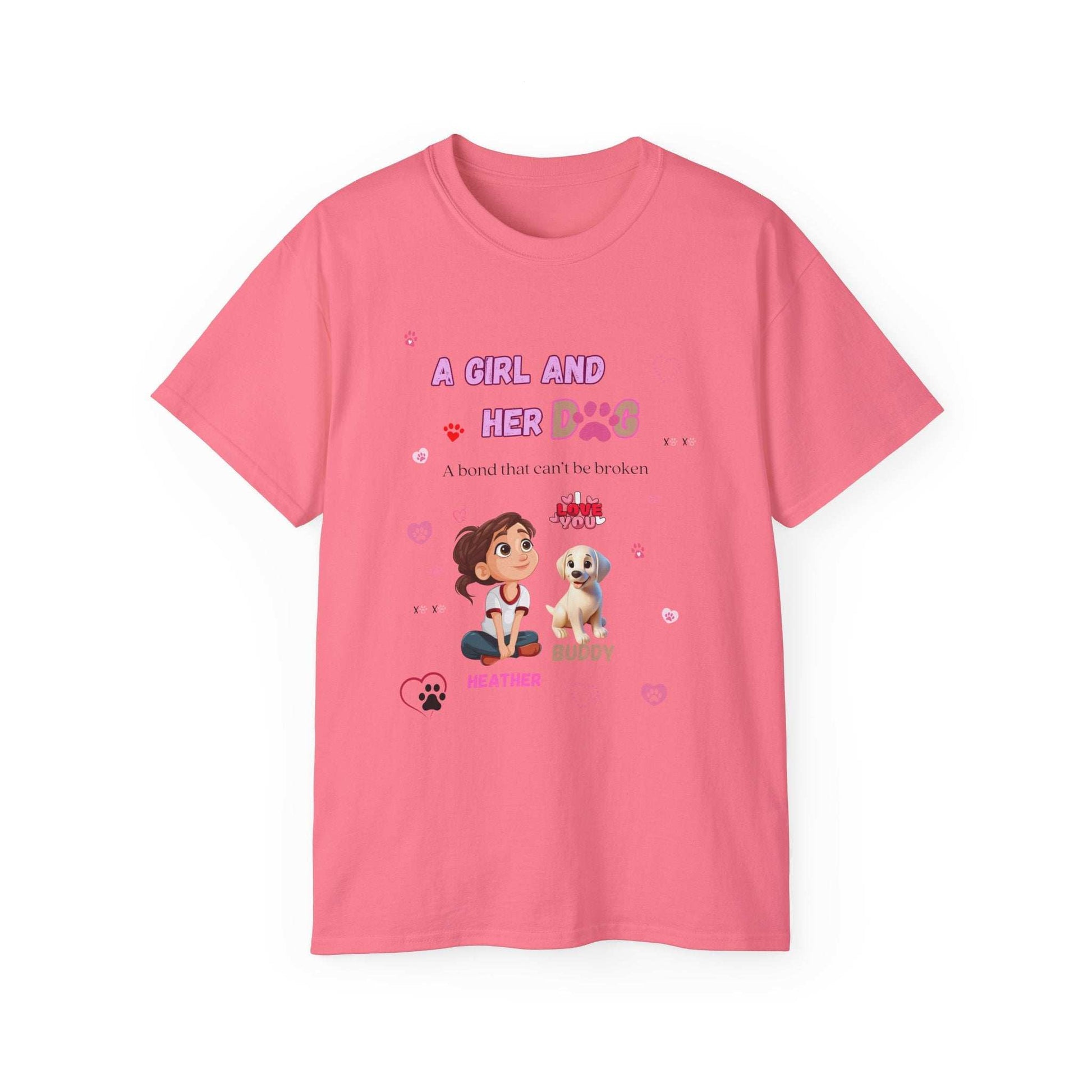 Girl and Her Dog Unisex Tee | Cute Pet Lover Shirt | Personalized Gift - Purrfect Pet Haven