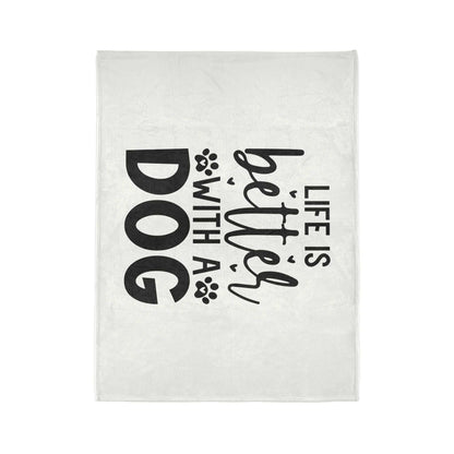 Dog Lover's Soft Polyester Blanket - 'Life is Better with a Dog' - Purrfect Pet Haven